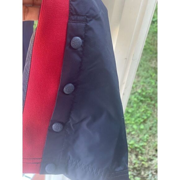 Tommy Hilfiger Track Pants Men's L Blue Striped 100% Nylon Pockets Drawstring - Picture 3 of 8